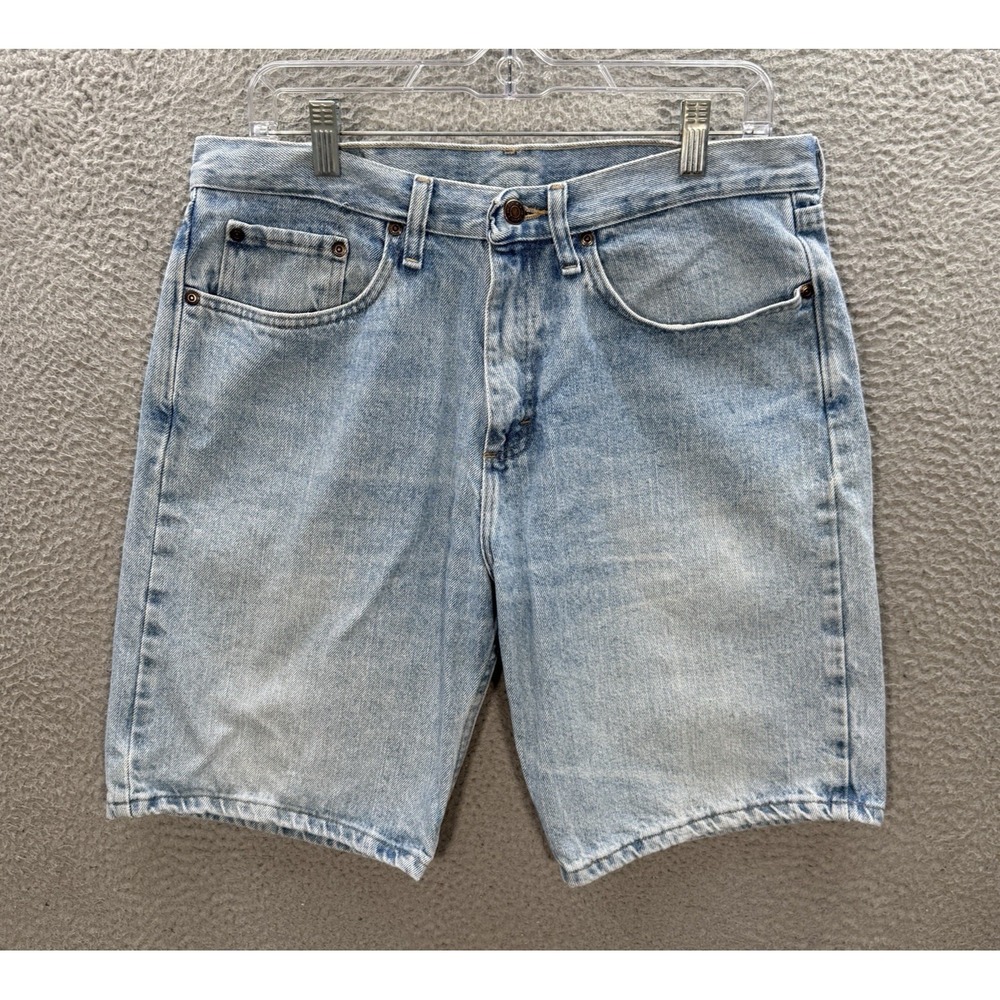 Vintage Wrangler Shorts Mens 33 Blue Denim Relaxed Fit Jorts Workwear Grunge Y2K